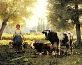 A Milkmaid with her Cows on a Summer Day by Julien Dupre